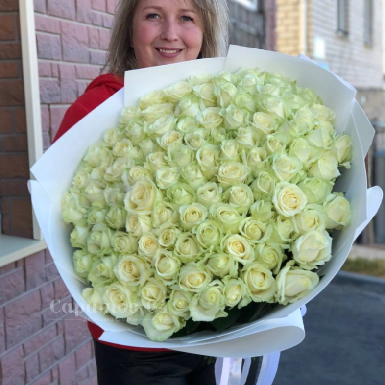 Букет &laquo;101 белая роза&raquo;