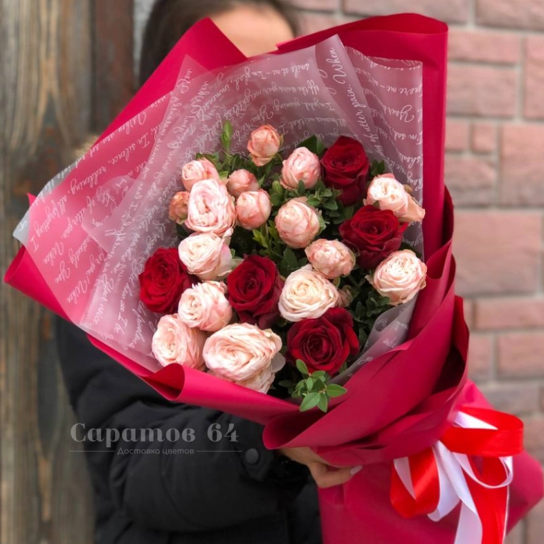 Букет из роз &laquo;страсть и нежность&raquo;