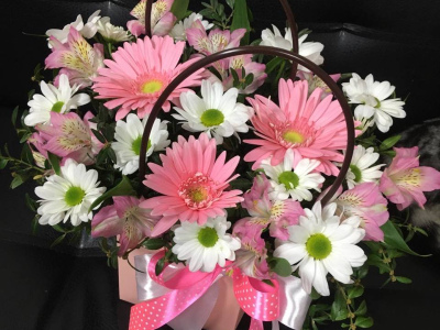 Композиция в сумочке «Розовое настроение»