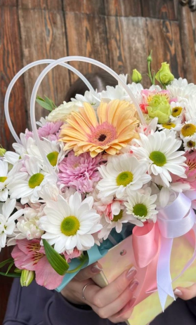 Цветы в сумочке «летнее утро»