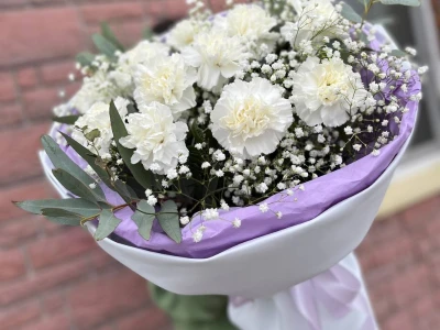 Букет с гвоздиками «невесомость»