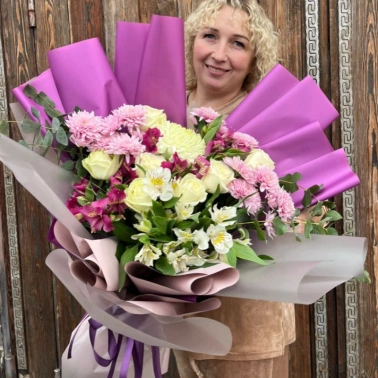 Сборный букет «лавандовый раф»