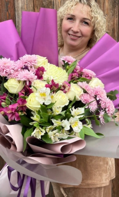 Сборный букет «лавандовый раф»