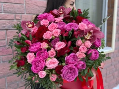 Цветы в шляпной коробке «осенний сад»