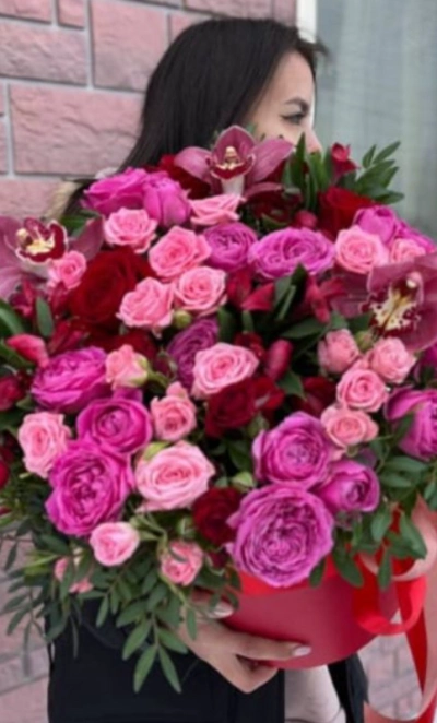 Цветы в шляпной коробке «осенний сад»