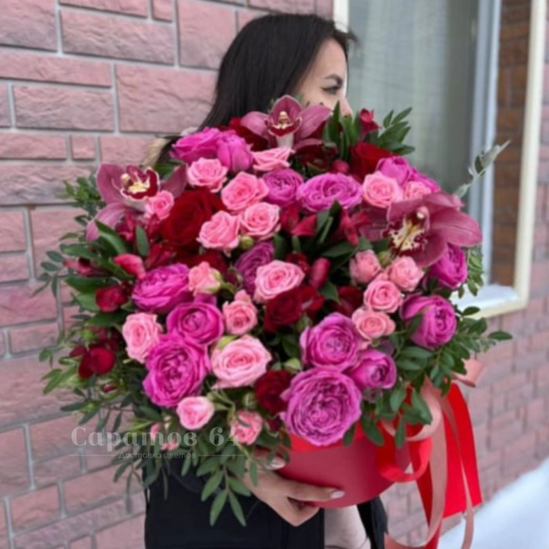 Цветы в шляпной коробке &laquo;осенний сад&raquo;