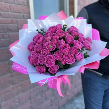 Букет с пионовидной розой «малиновый джем»