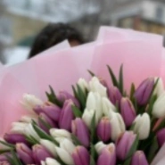 Нежный микс из 55 тюльпанов 1