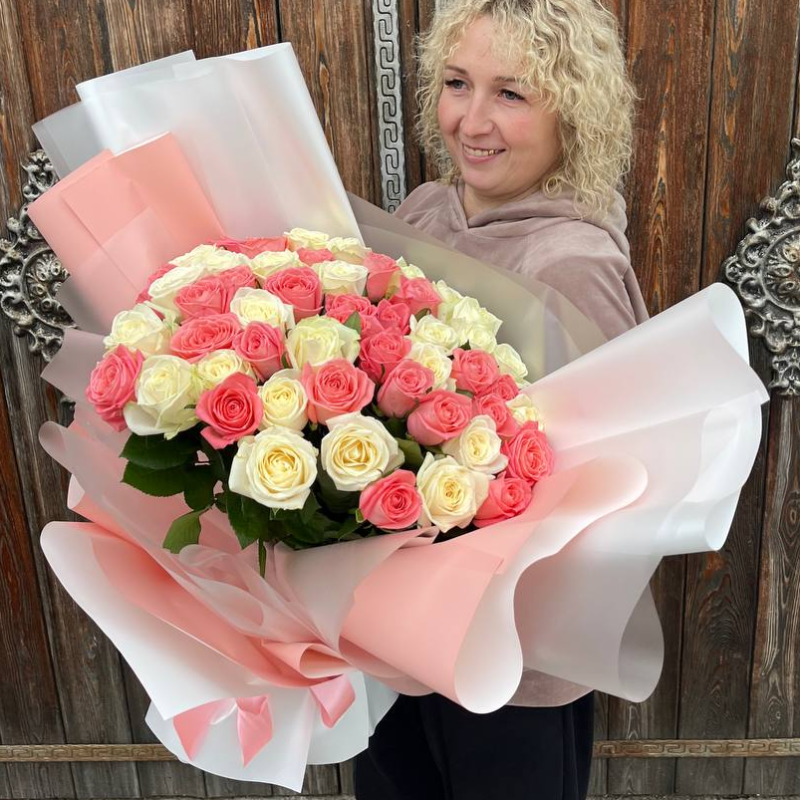 Букет из 51 розы «Нежное облако»