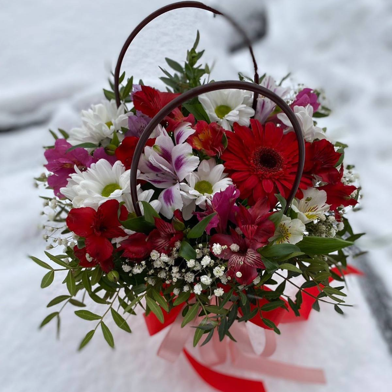 Цветы в сумочке «яблочко наливное»